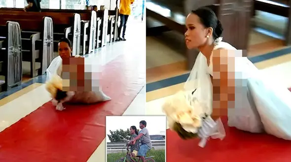 اقدام دیدنی عروس بدون پا در مراسم عروسی اش  + فیلم