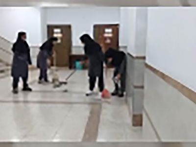 نظافت هنرستان قم توسط دختران دانش آموز ! / تنبیه بود یا همکاری ؟! + اطلاعیه آموزش و پرورش استان قم 