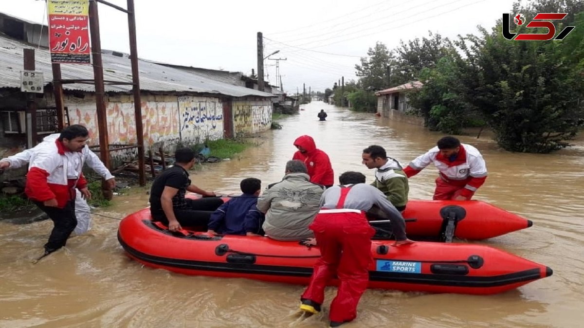 ۶ شهرستان مازندران درگیر سیل + فیلم