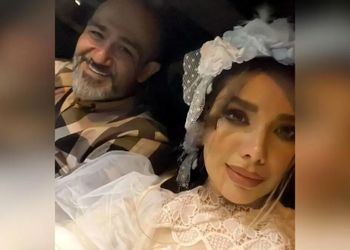 عکس ها / یادی کنیم از  حضور بازیگران در مراسم عروسی بدون تجملات مهران غفوریان و همسرش / عکس دیده نشده لباس عروس و دسته گل زیبا و تاج  آرزو خانم ...
