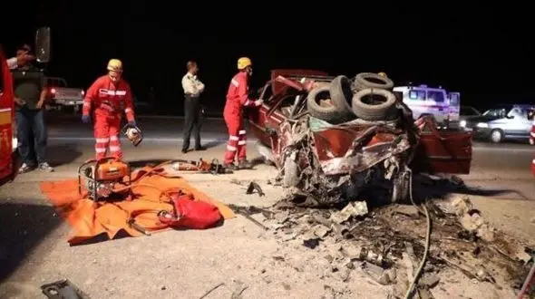 2 کشته در تصادف مرگبار سرخس + تصاویر