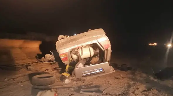 عکس جنازه مرد نگونبخت در تصادف با تریلی / در قوچان رخ داد