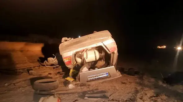 عکس جنازه مرد نگونبخت در تصادف با تریلی / در قوچان رخ داد