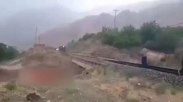 فیلم  لحظه فداکاری ریزعلی های گرمساری در سیل روز گذشته
