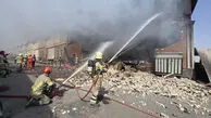آتش‌سوزی گسترده در شهرک پلاستیک خاوران/یک آتش نشان مصدوم شد + فیلم