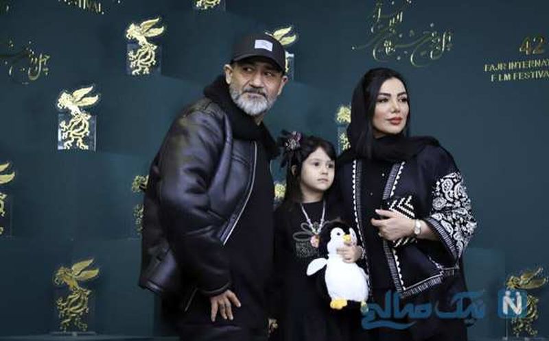 مهران غفوریان در کنار همسر و دخترش