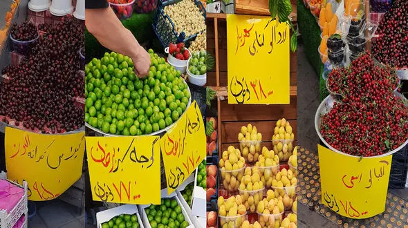  نوبرانه‌ها دیگر برای خیلی از مردم «خریدنی» نیستند؛ فقط تماشایی‌اند / از گیلاس ۹۵۰ هزار تومانی تا گوجه‌سبز ۷۷۰ هزار تومانی در بازار «مرکز شهر»