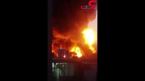 فیلم لحظه آتش سوزی مهیب در تهران