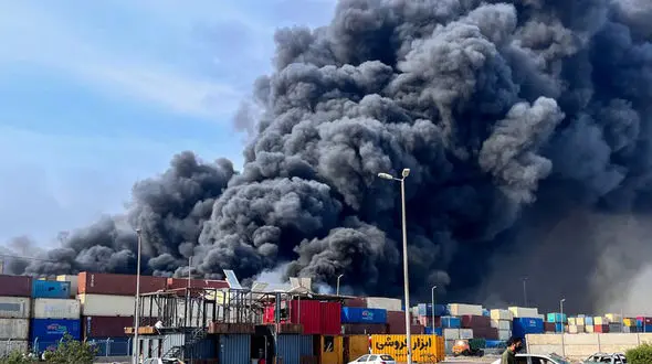 آخرین فیلم هوایی امروز از انفجار بندر شهید رجایی 