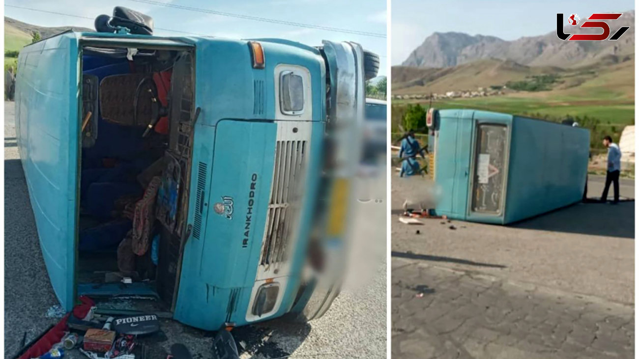 تصادف خونین مینی بوس و سمند در کرمانشاه / 5 تن زخمی شدند