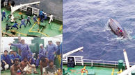 عملیات معجزه آسای کشتی ایرانی در توفان اقیانوس هند /5 نفر در حال مرگ بودند  +عکس های لحظه حادثه