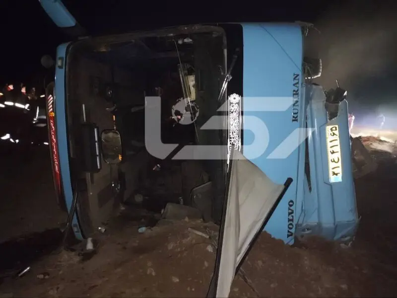 واژگونی اتوبوس در کرمان