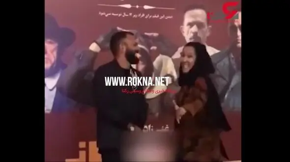 شوخی خانم بازیگر در مراسم اکران فیلم سینمایی «مسخره‌باز» + فیلم 