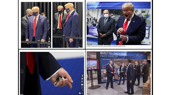 بالاخره ترامپ با ماسک دیده شد + عکس