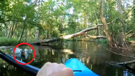 لحظه وحشتناک حمله تمساح به مرد کایاک سوار! + فیلم / امریکا