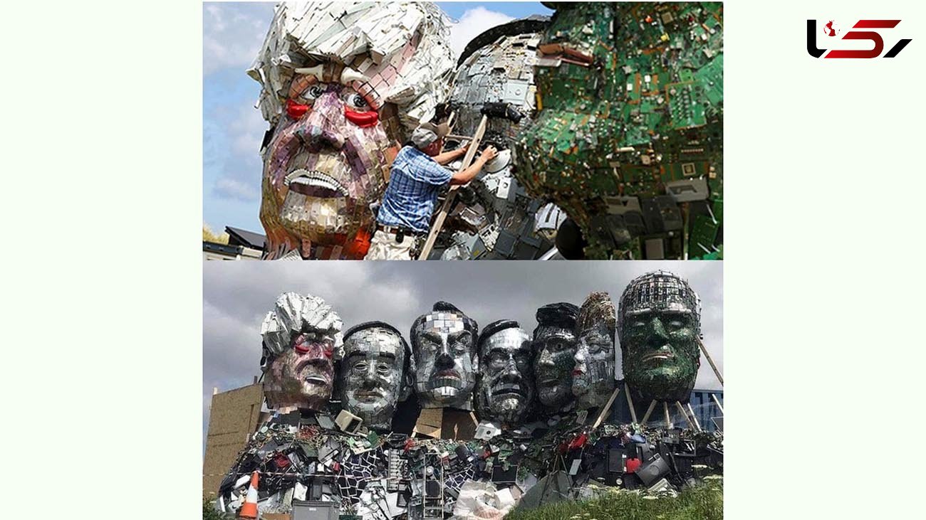 ساخت مجسمه زباله ای از سران کشور‌های جهان + فیلم