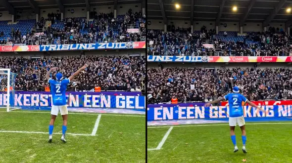 ببینید / جشن کریسمس در حضور تماشاچیان در زمین فوتبال + فیلم 