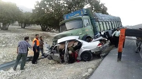 خودروی پراید در جاده باشت له شد+ عکس