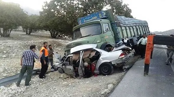 خودروی پراید در جاده باشت له شد+ عکس