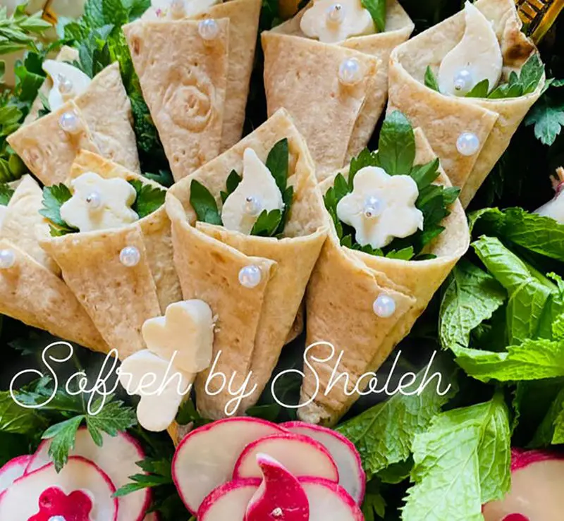 تزیین سبزی خوردن برای سفره عقد