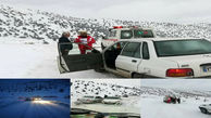 نجات مسافران گرفتار در برف در شاهرود 