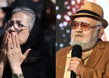 فیلم/ همسر اکبر عبدی با لباس سفید بر سر مزارش حاضر شد / نگاهی به عزداری متفاوت همسر و دختر سلطان کمدی