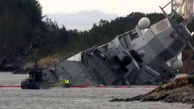  ناو ارتش در حال غرق شدن / در نروژ رخ داد + عکس
