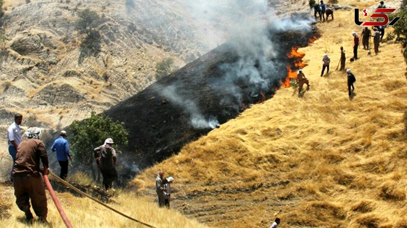 ادامه آتش‌سوزی در روستای چنان و در منطقه تلخین