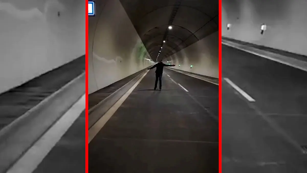 فیلم اسکیت سواری نخست وزیر اسلواکی در تونل تازه ساز