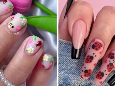 طرح‌ های جذاب کفشدوزک روی ناخن + مدل‌ های خاص دخترانه