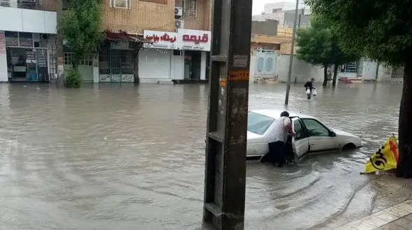 سیل در شهرهای بوشهر + فیلم و عکس 