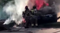 فیلم / مرگ وحشتناک یک پزشک به خاطر قفل شدن در تسلا در آتش سوزی
