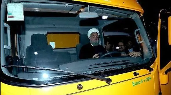روحانی با کامیون های نو آمد + فیلم