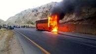 حریق اتوبوس مسافربری در جاده سمنان / علت حادثه چه بود؟