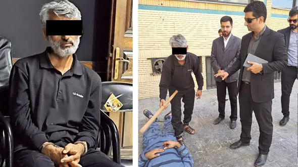 فرار قاتل تبر به دست از مشهد به عراق / او چگونه به ایران بازگشت و صحنه قتل را بازسازی کرد + عکس بازسازی