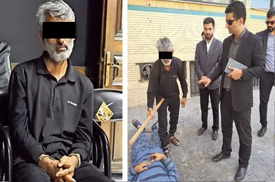 فرار قاتل تبر به دست از مشهد به عراق / او چگونه به ایران بازگشت و صحنه قتل را بازسازی کرد + عکس بازسازی