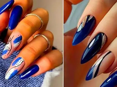 دیزاین ناخن آبی کاربنی؛ انتخاب بی نظیر برای شیک پوش ها + 15 نمونه جذاب