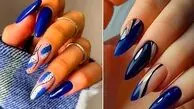 دیزاین ناخن آبی کاربنی؛ انتخاب بی نظیر برای شیک پوش ها + 15 نمونه جذاب