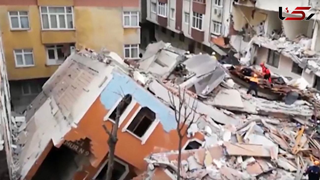 فروریختن یک ساختمان ۷ طبقه در استانبول + فیلم و عکس