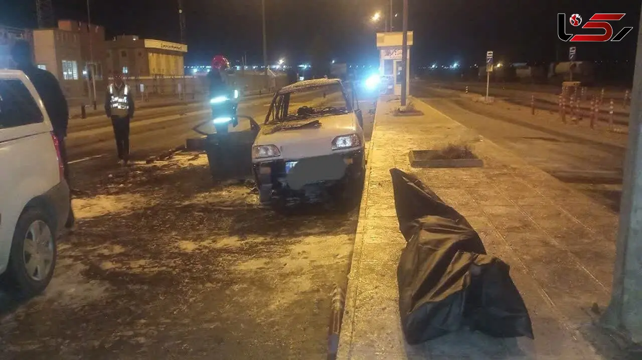 2 قاچاقچی سوخت در پراید زنده زنده سوختند / مرگ هولناک در تصادف آتشین در بیرجند + عکس