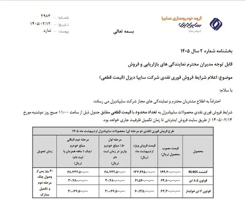 محصولات سایپا