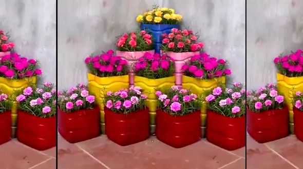 طرز ساخت گلدان رنگی + فیلم