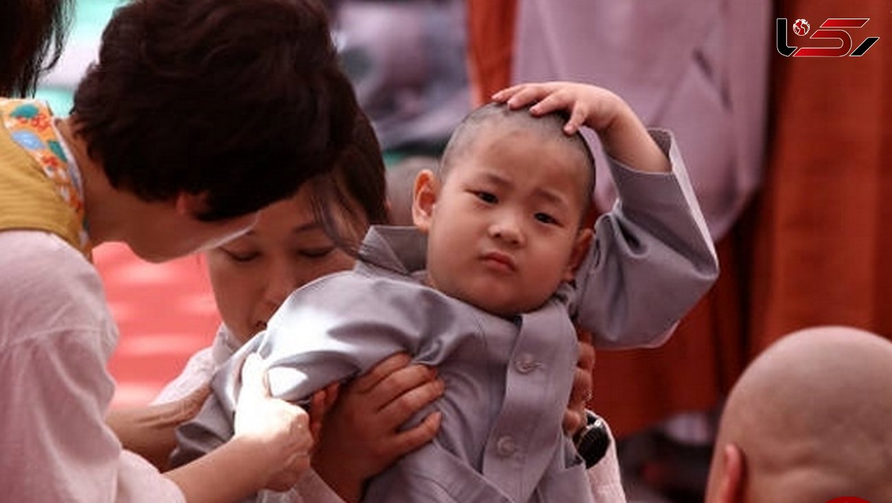 مراسم سنتی تراشیدن موی سر کودکان در کره جنوبی+عکس