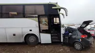 برخورد مرگبار تیبا و اتوبوس در سمنان / ۳ نفر جان باختند