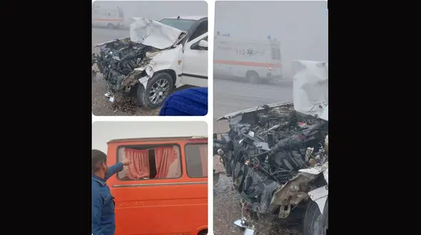 تصادف خونین سرویس معلمان در روستای کارون