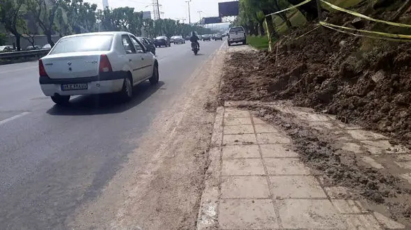 جزییات رانش زمین در بزرگراه همت تهران / علت چه بود؟ + عکس