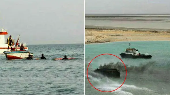 سقوط مرگبار هلی کوپتر ایرانی در دریای خزر+تصاویر