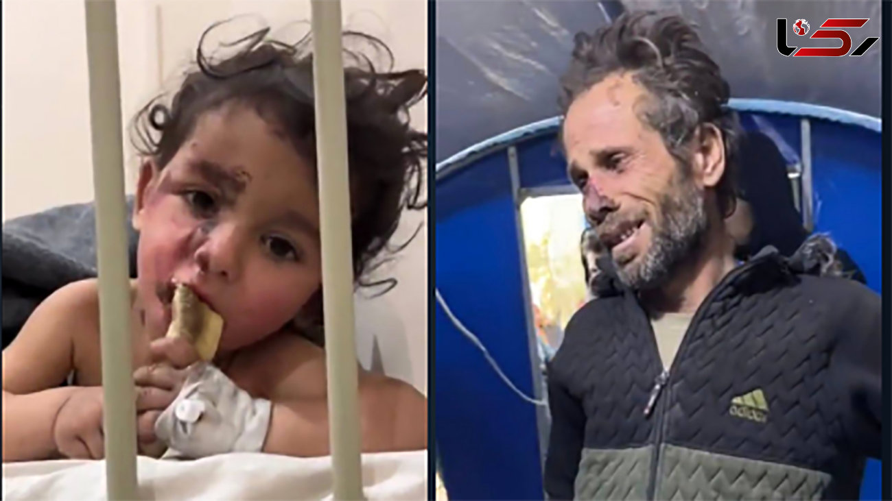 فیلم احساسی از صحنه بیرون کشیدن پدر نوزاد سوری از زیر آوار / مادر و خواهرش جان باختند