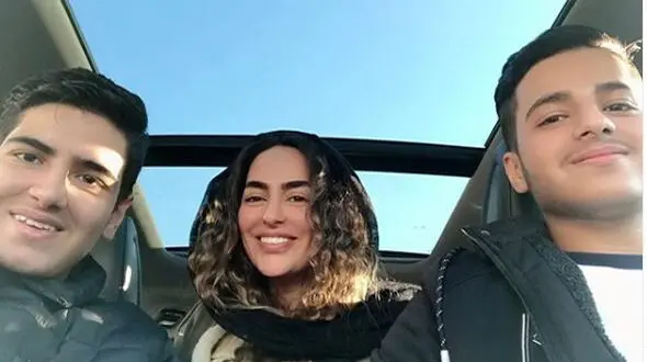 سفر سمانه پاکدل با دو برادرزاده خوش تیپ اش + عکس