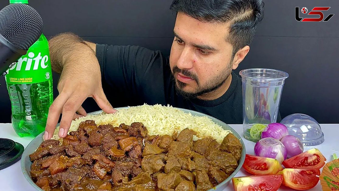 خوردن با صدا؛  خوردن انواع گوشت و جگر سرخ شده پاکستانی + فیلم